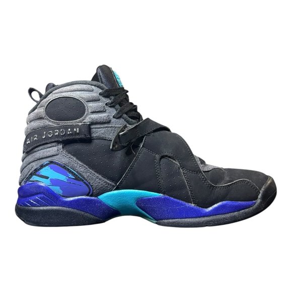 Nike Air Jordan 8 Retro Aqua Playoff Sz 9.5 Mens Shoe Black Reimagined Cement
